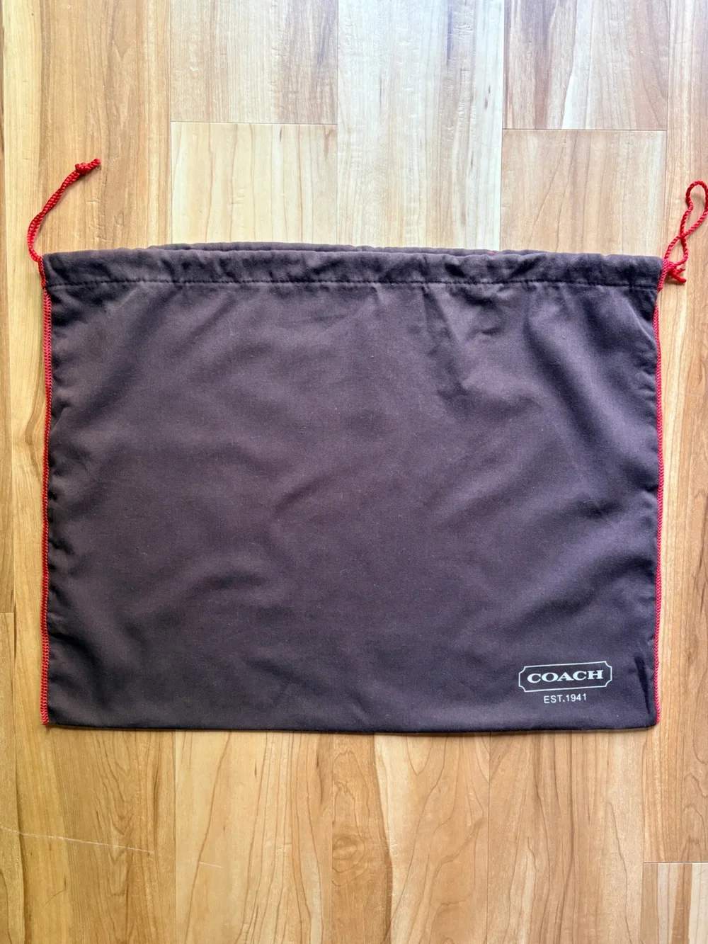 COACH Brown Dust Bag with Red Trim 19.5” x 15”